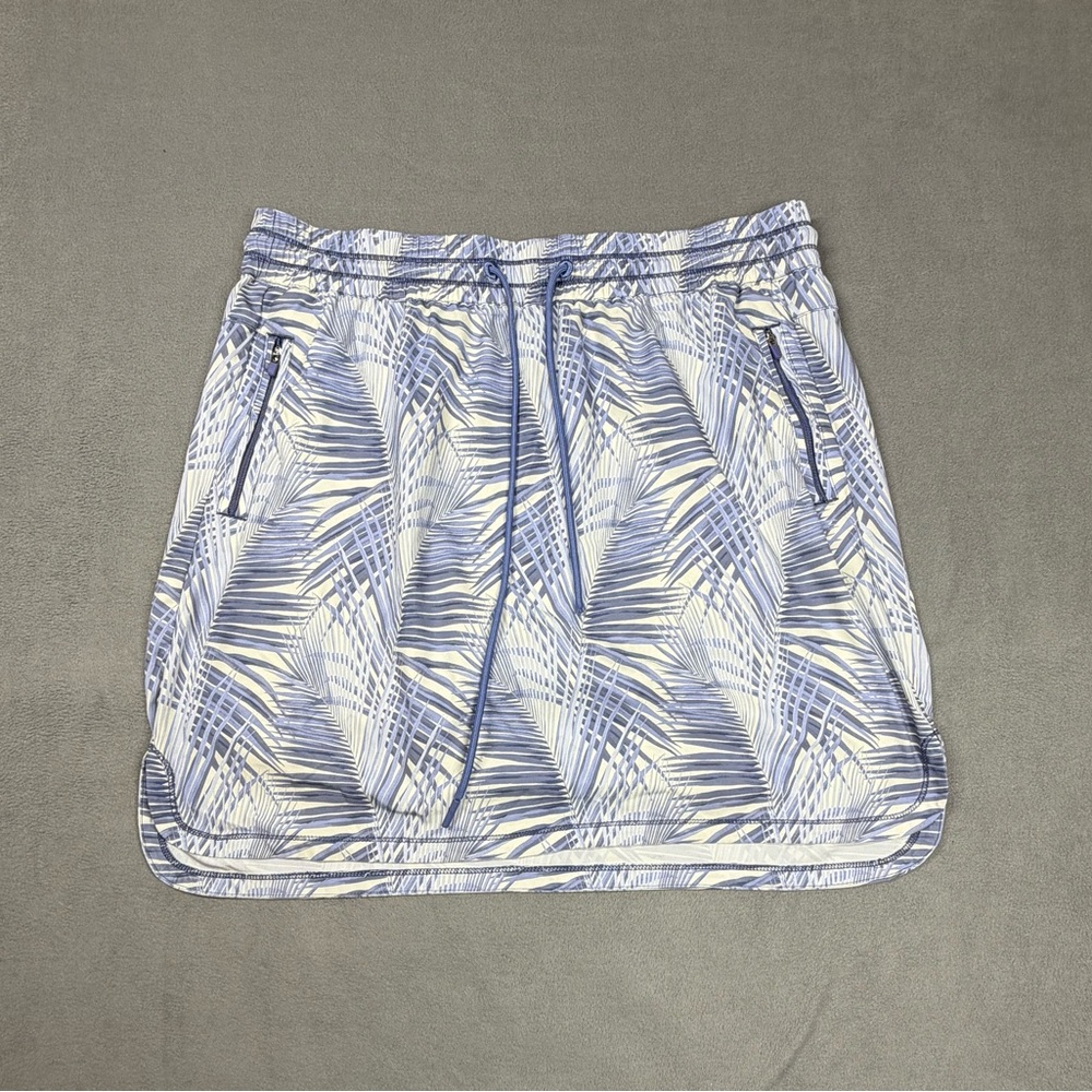 Tommy Bahama Island Zone Blue and White Palm-Print Skirt